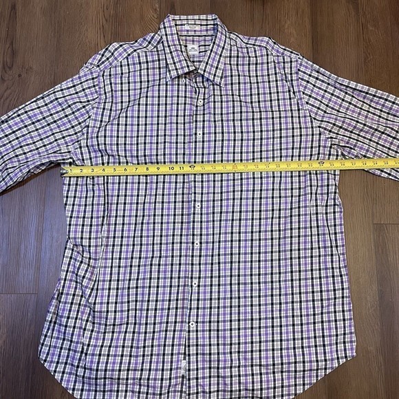 Peter Millar Dress‎ Shirt Mens Medium Check Button Up Long Sleeve Cotton - Picture 3 of 7